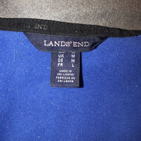 LANDS' END Mens Blue Fleece Full Zipper Jacket Sz Medium - Picture 8 of 10